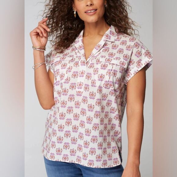 J.Jill Utility Popover Shirt Size Medium Cotton - Picture 1 of 13